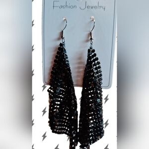 Fashion Jewelry Black Sequin Earrings